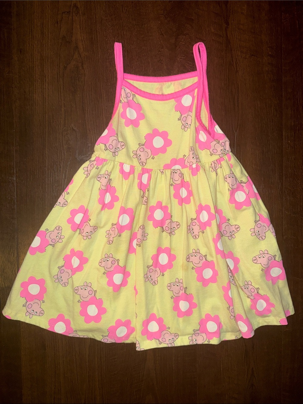 Peppa Pig Yellow & Hot Pink Floral Tank Dress